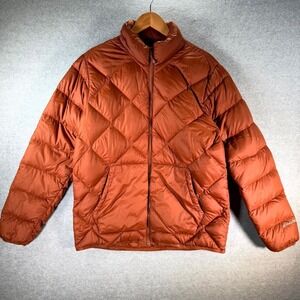 Eddie Bauer Cirruslite Skylighter Down EB650 Jacket Men's Medium Quilted Orange‎